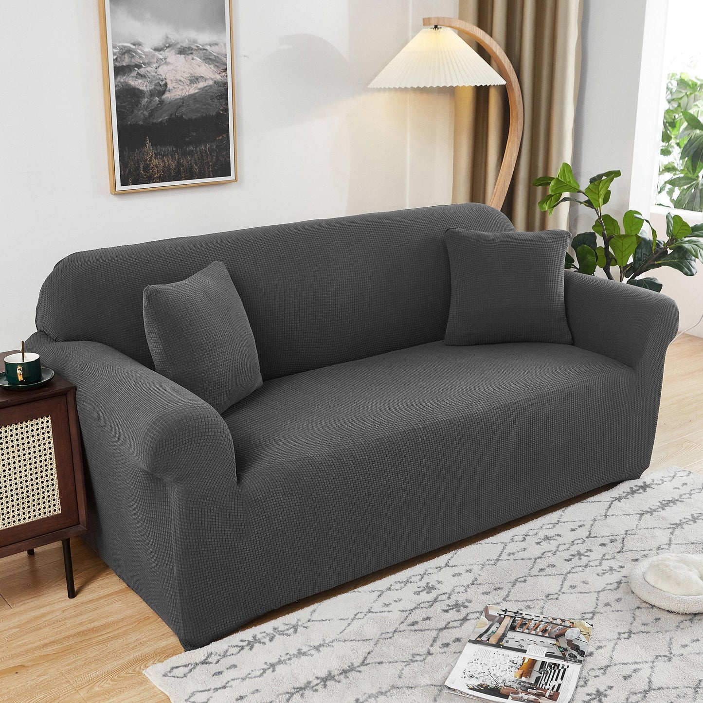 Carbon Grey Water-Repellent Sofa Cover