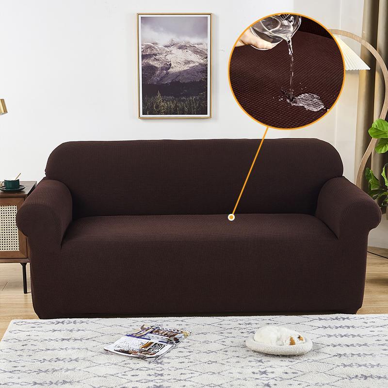 Grain Brown Water-Repellent Sofa Cover