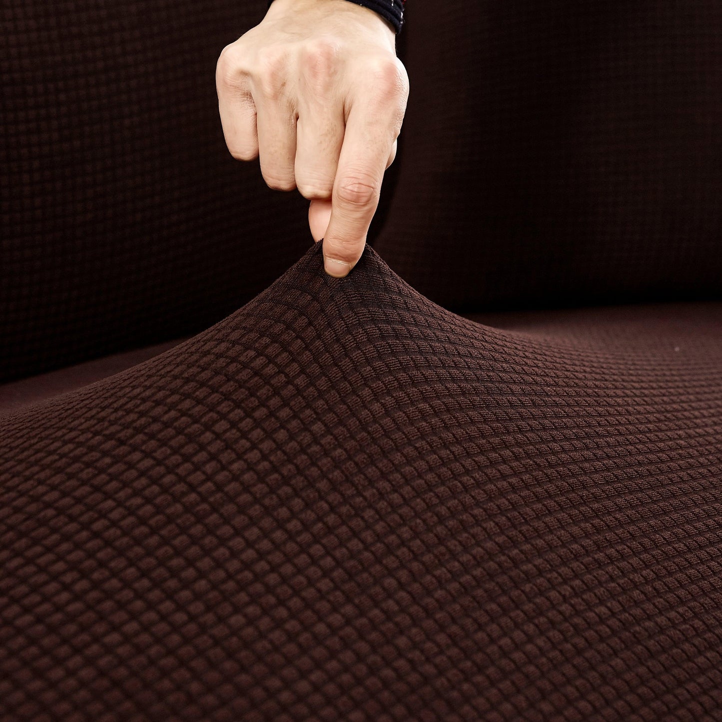 Grain Brown Water-Repellent Sofa Cover