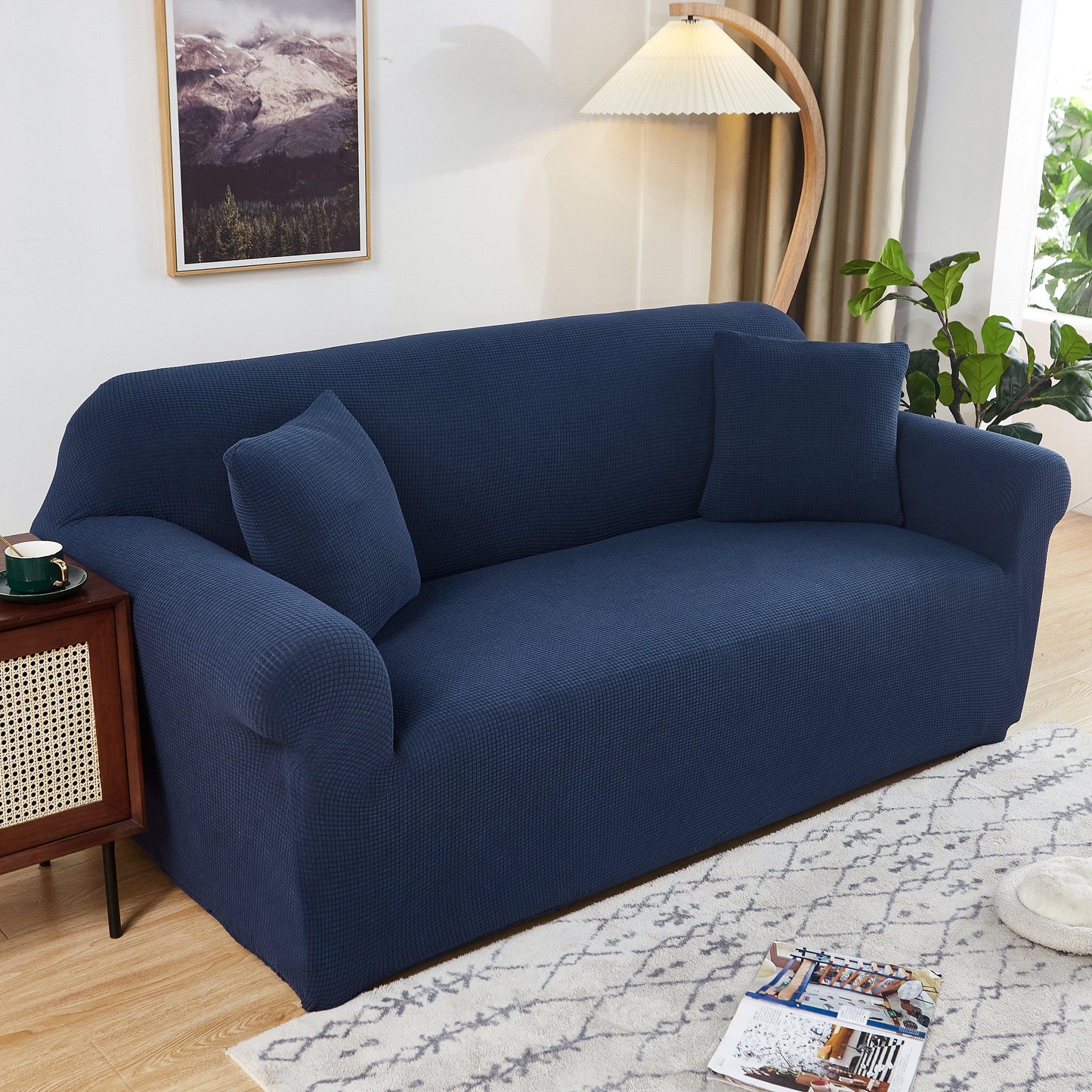 Navy Blue Water-Repellent Sofa Cover