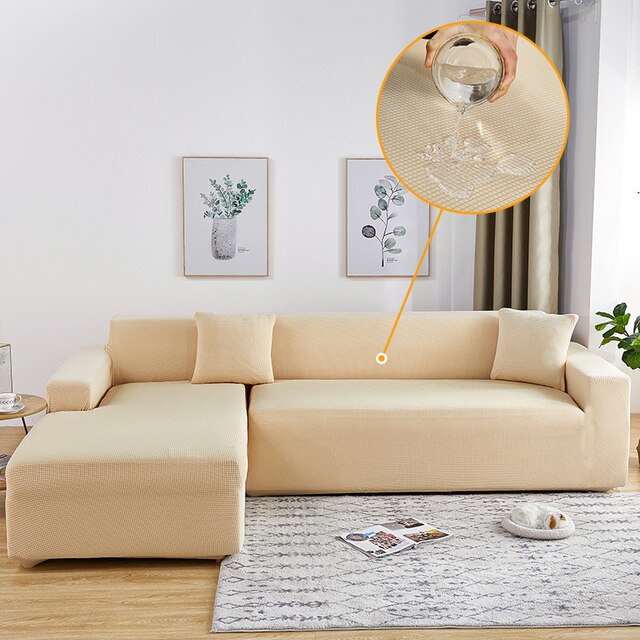 Tea White Water-Repellent Sofa Cover