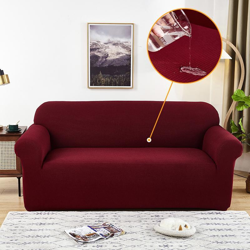 Wine Red Water-Repellent Sofa Cover
