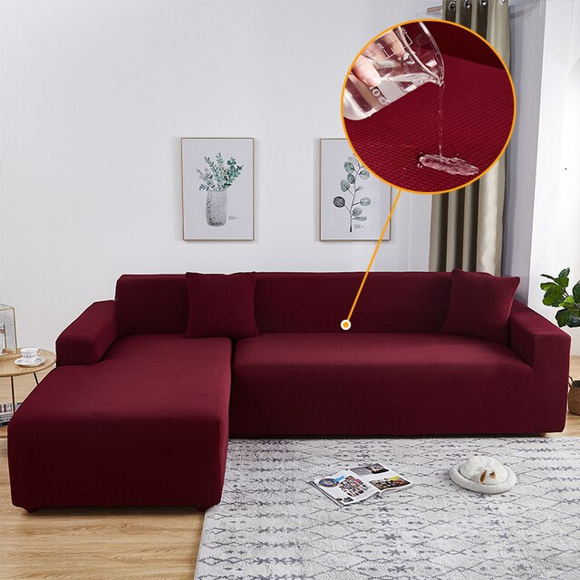 Wine Red Water-Repellent Sofa Cover