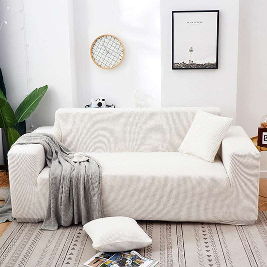 Ivory White Jacquard Sofa Cover