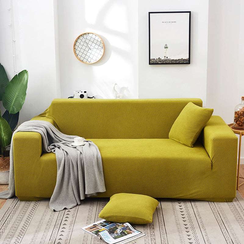 Emerald Yellow Jacquard Sofa Cover