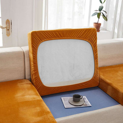 Orange Velvet Sofa Cushion Cover