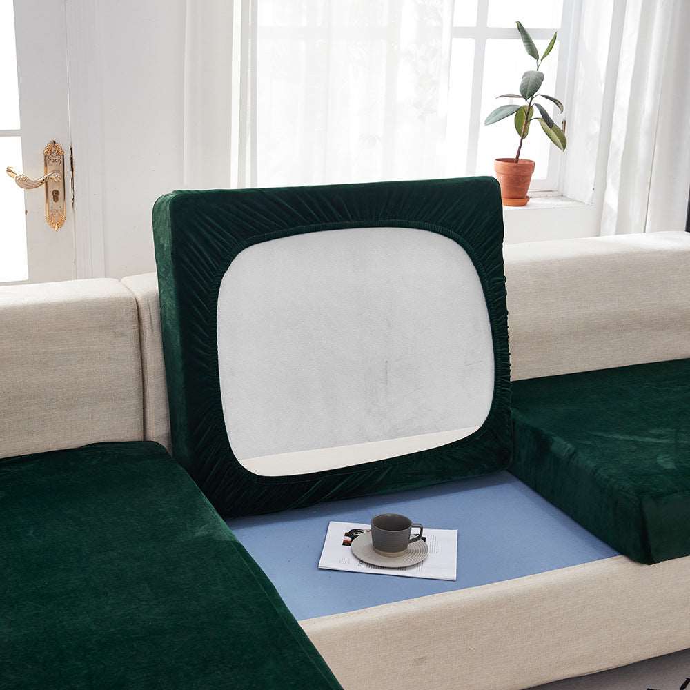 Green Velvet Sofa Cushion Cover