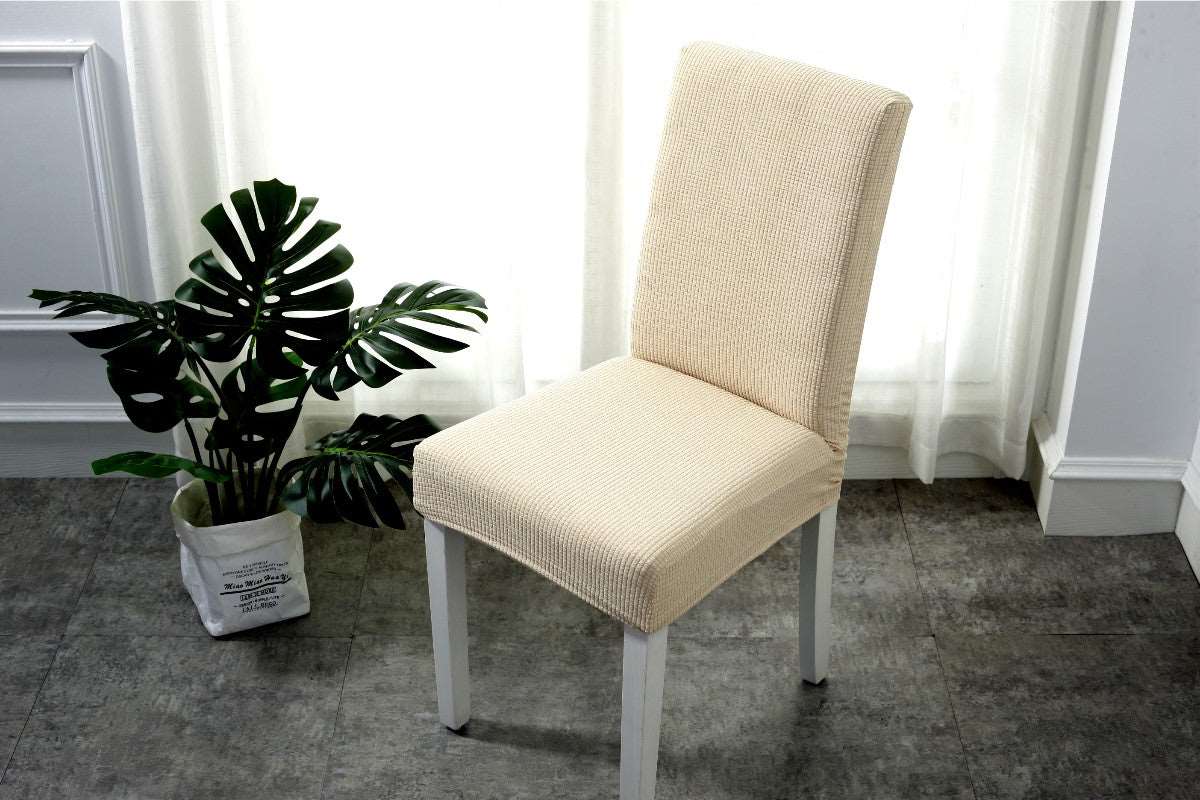 Rice White Jacquard Chair Cover