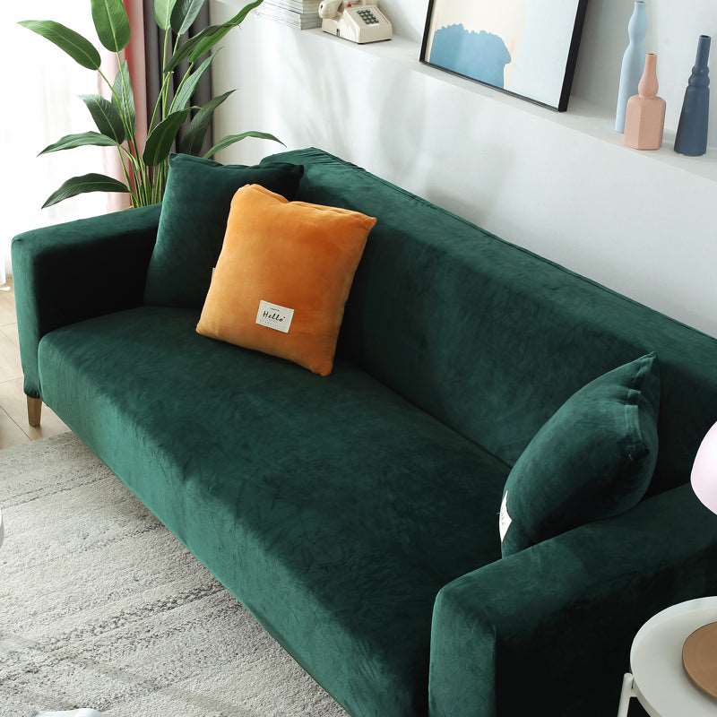 Sofa cover deals green velvet