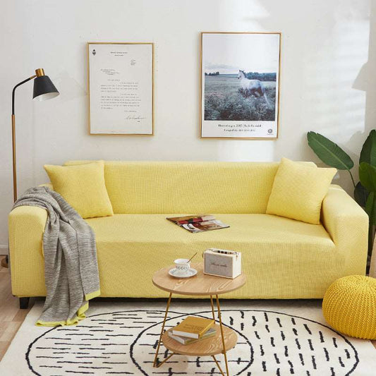 Lemon Yellow Jacquard Sofa Cover