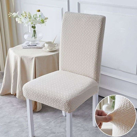 Beige Embossed Chair Cover