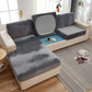 Cloud Grey Velvet Sofa Cushion Cover