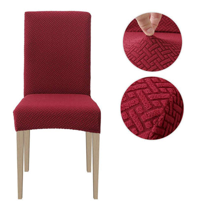 Wine Red Embossed Chair Cover