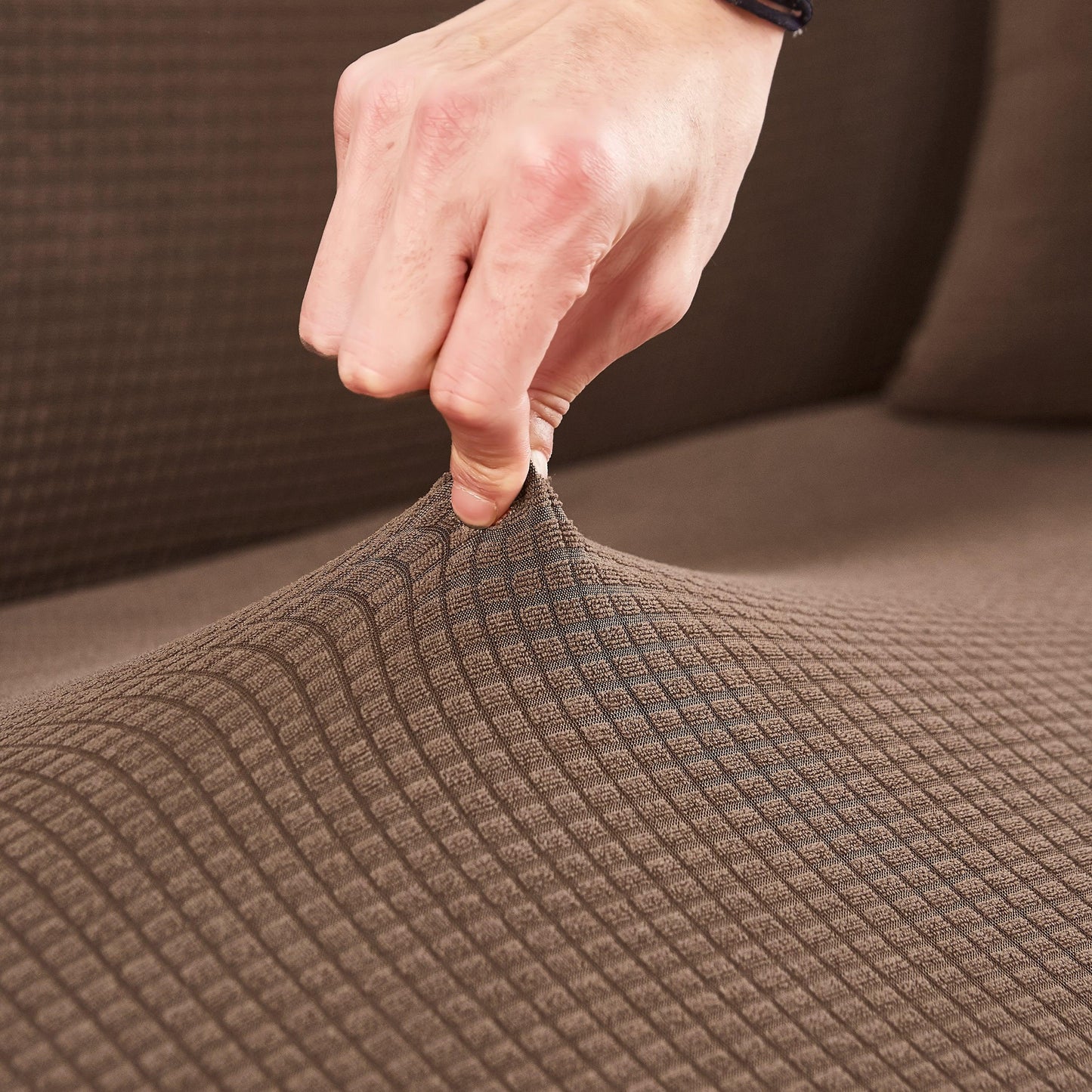 Card Brown Waterproof Sofa Cover