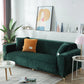 Dark Green Velvet Plush Sofa Cover