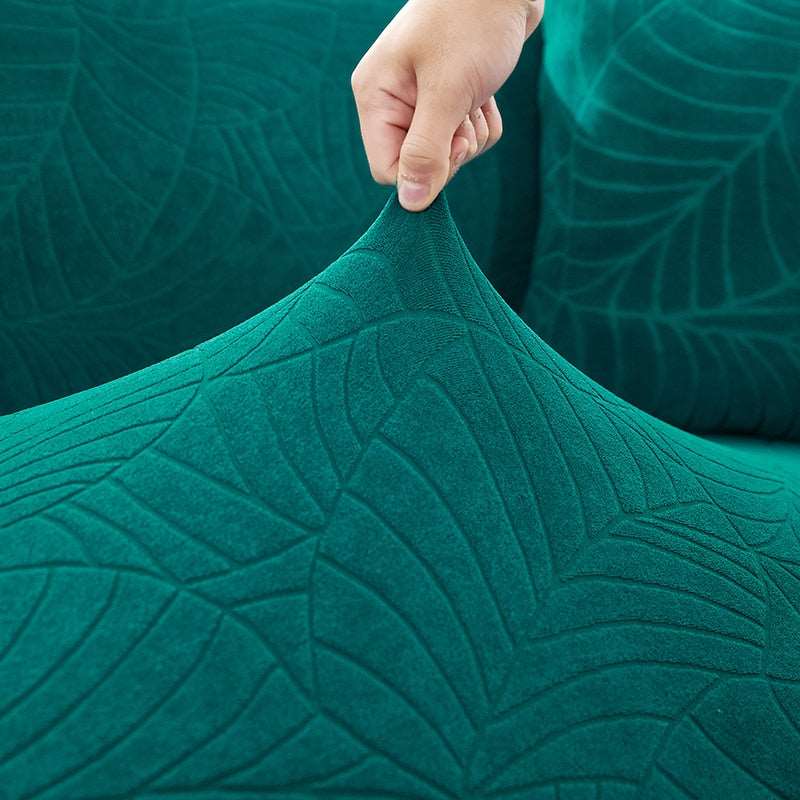 Emerald Green Embossed Sofa Cover