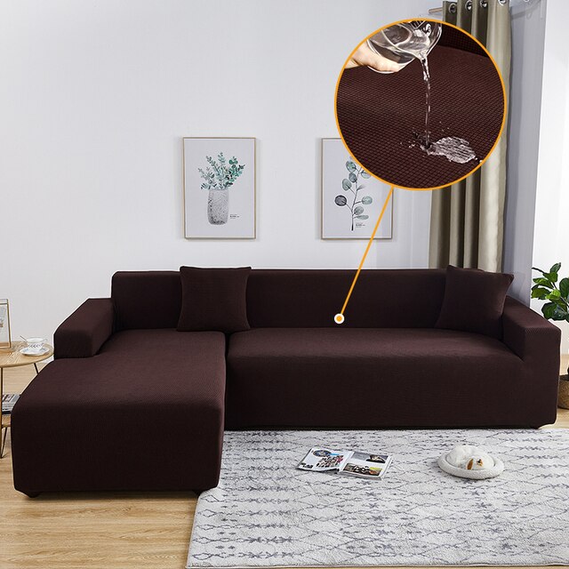 Grain Brown Waterproof Sofa Cover