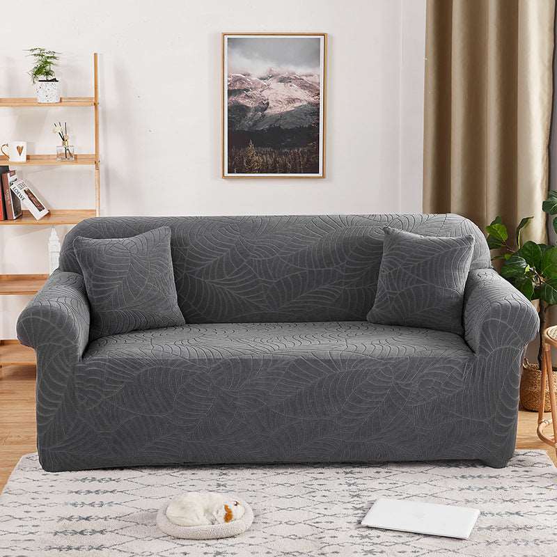 Dark Grey Embossed Sofa Cover