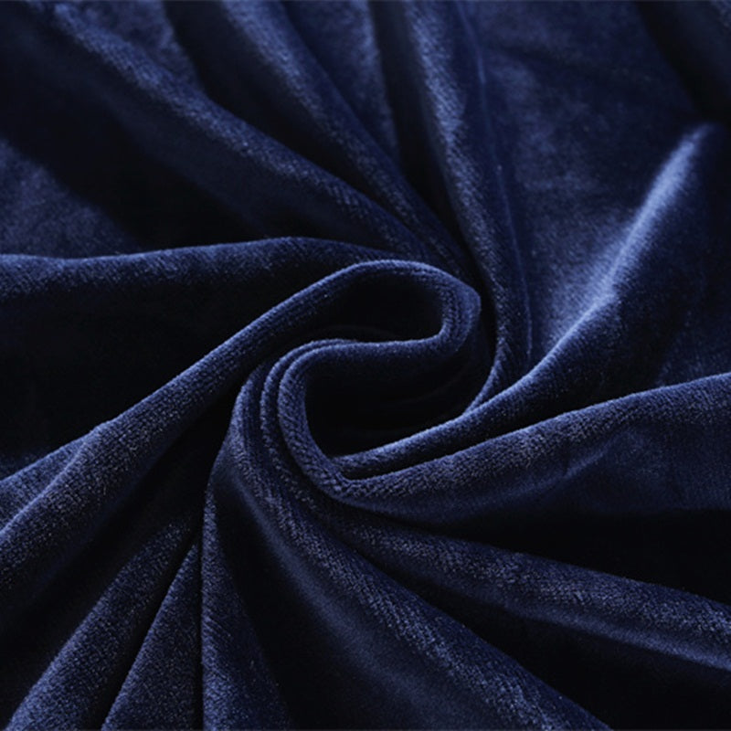 Navy Blue Velvet Plush Sofa Cover