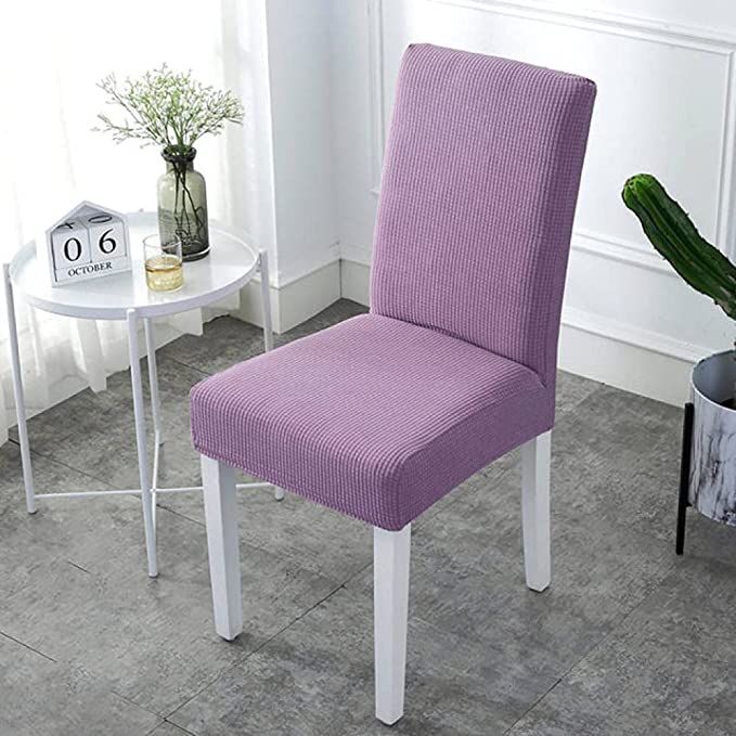 Purple Jacquard Dining Chair Cover