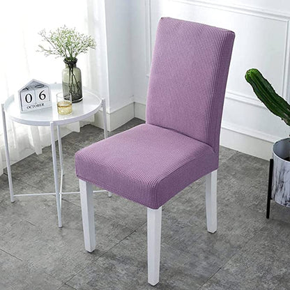 Purple Jacquard Dining Chair Cover