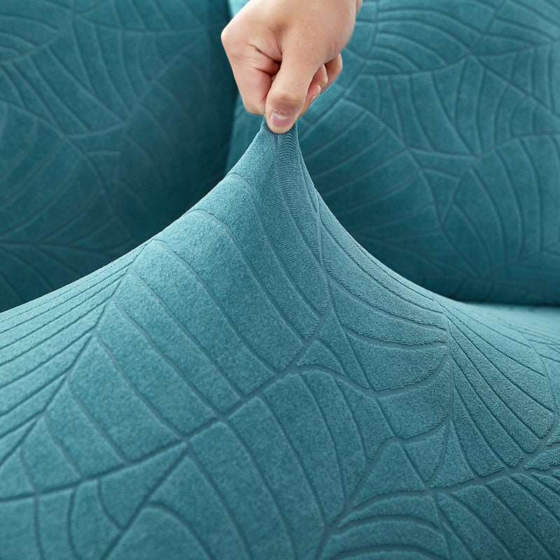 Lake Blue Embossed Sofa Cover