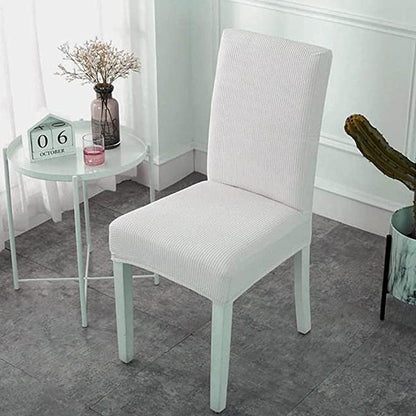 White Jacquard Dining Chair Cover