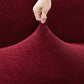 Wine Red Embossed Sofa Cover