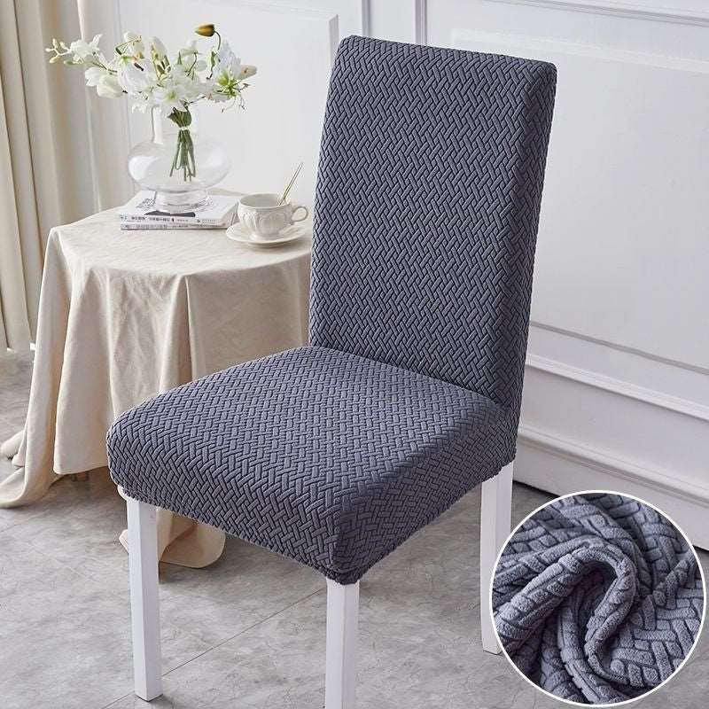 Dark Grey Embossed Chair Cover